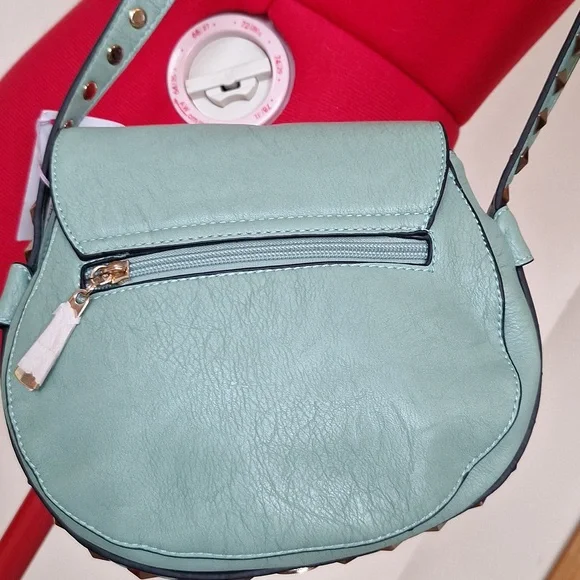 Silk Sparrow Studded   Crossbody Purse Sea Green - Picture 8 of 13